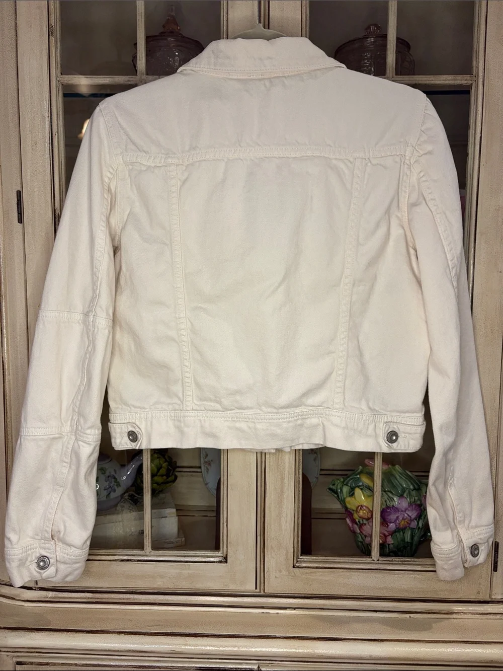 Free People Ivory Denim Jacket in 100% Cotton